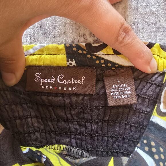 Speed Control New York Dress Womens Large Yellow Brown Floral Maxi Sundress Boho - Picture 3 of 8